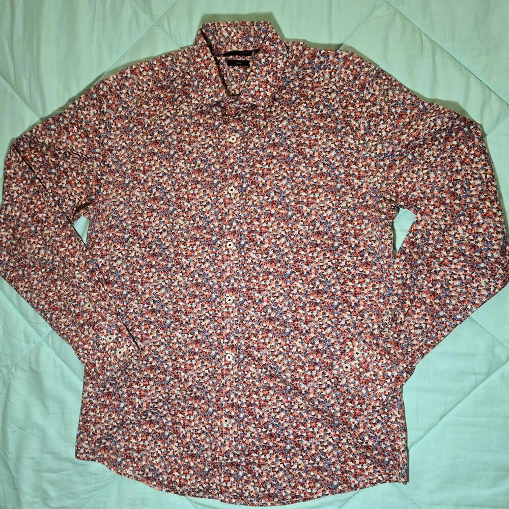 Antony Morato Cotton Micro Floral Slim Fit Button Down Dress Shirt